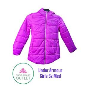 Under Armour Girls' Quilted Puffer Jacket Water Repellant Sz YMD Mystic Magenta